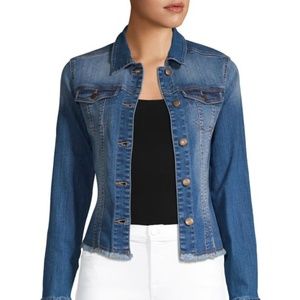 Per Se Frayed Denim Jacket
